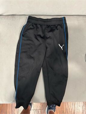 Puma Black Sweatpants with Blue Piping